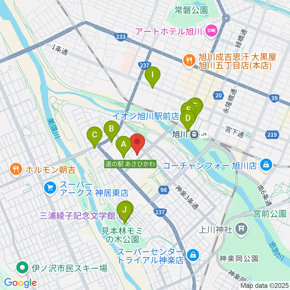 神楽市民交流センター 神楽公民館・木楽輪周辺のカフェ一覧地図