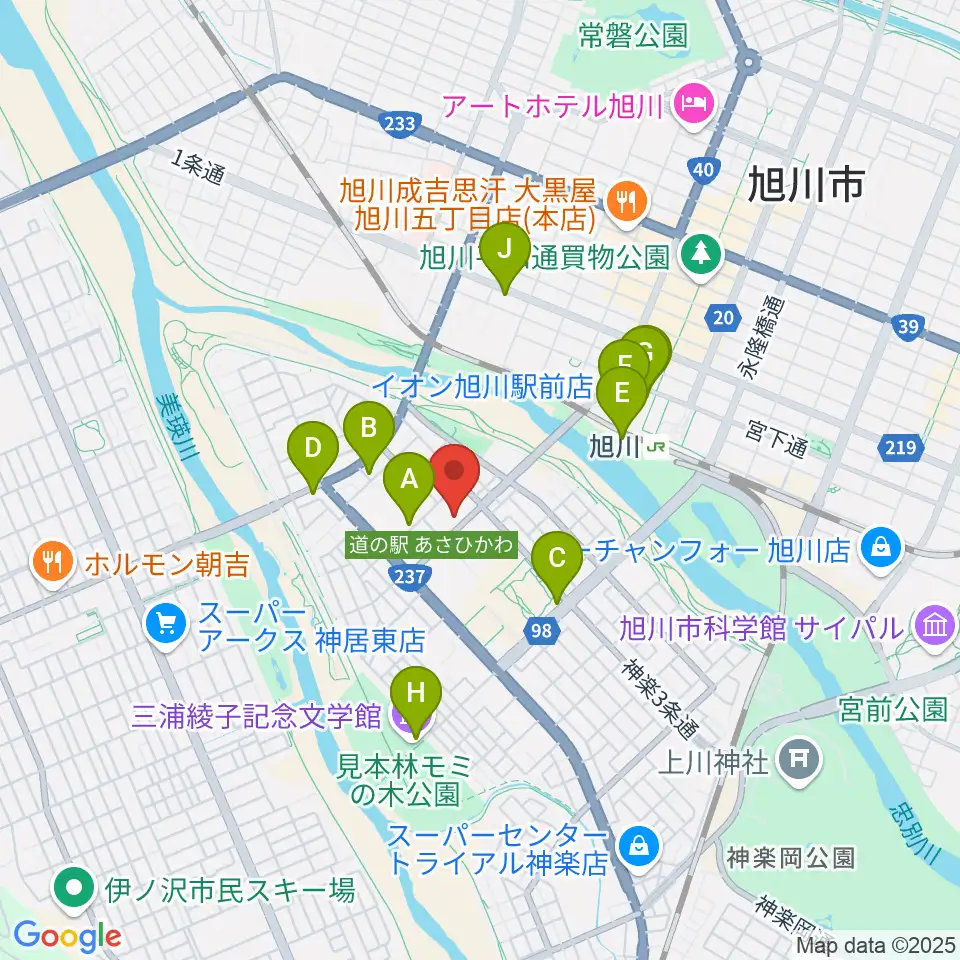 神楽市民交流センター 神楽公民館・木楽輪周辺のカフェ一覧地図