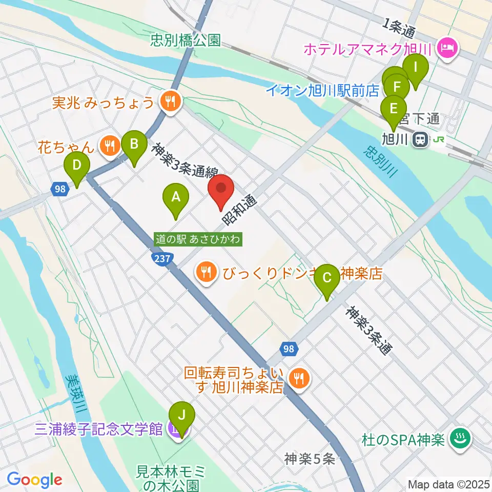 神楽市民交流センター 神楽公民館・木楽輪周辺のカフェ一覧地図