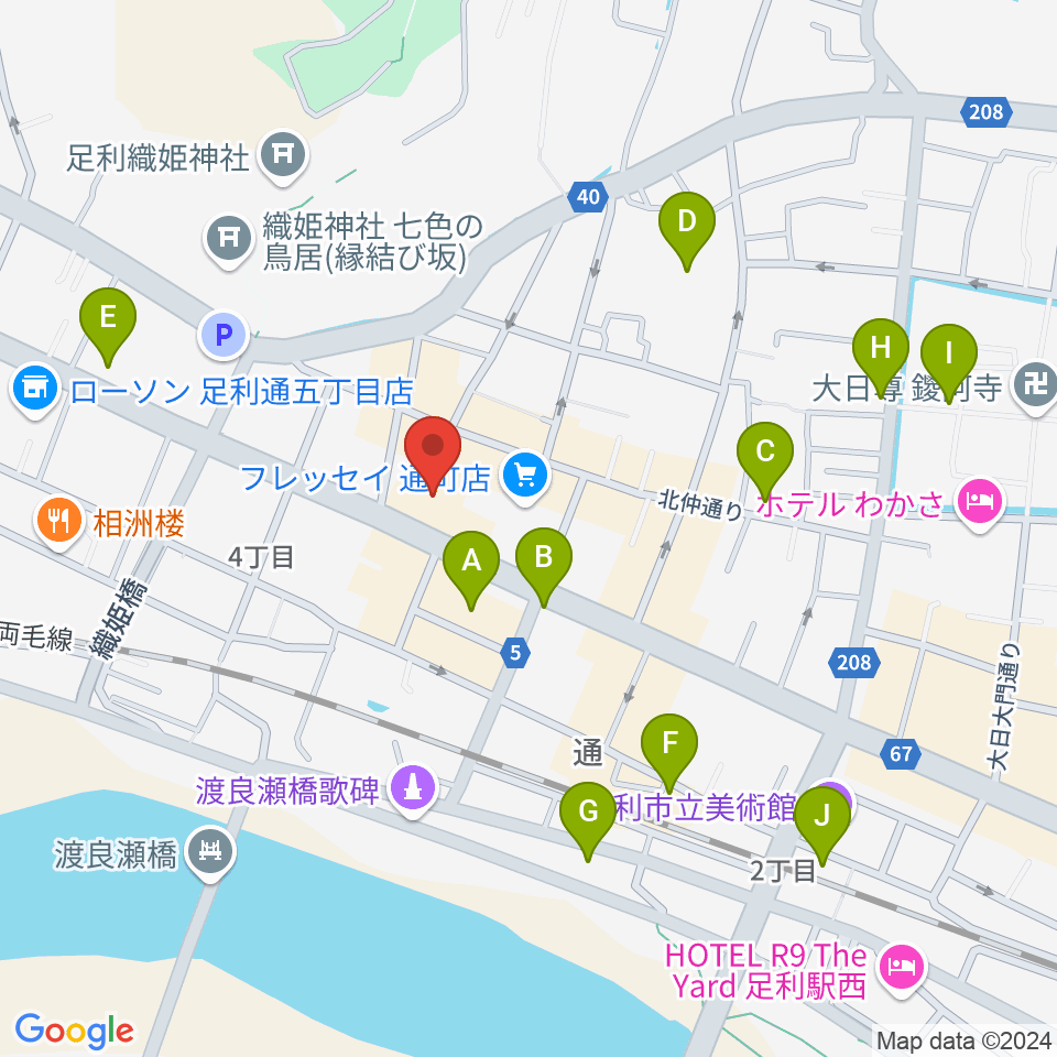 サウンド・ジムあしかが周辺のカフェ一覧地図