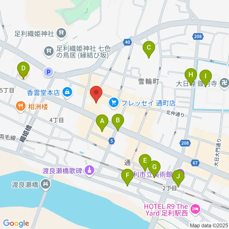 サウンド・ジムあしかが周辺のカフェ一覧地図