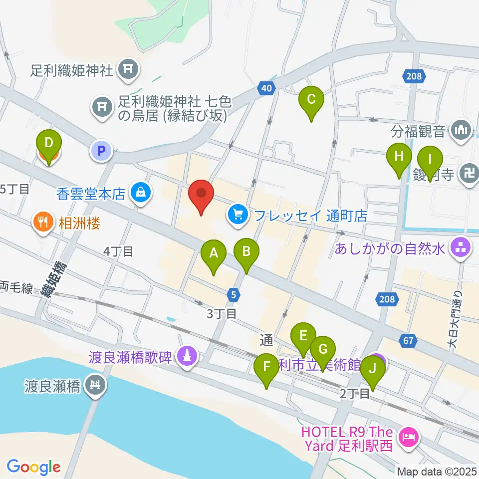 サウンド・ジムあしかが周辺のカフェ一覧地図