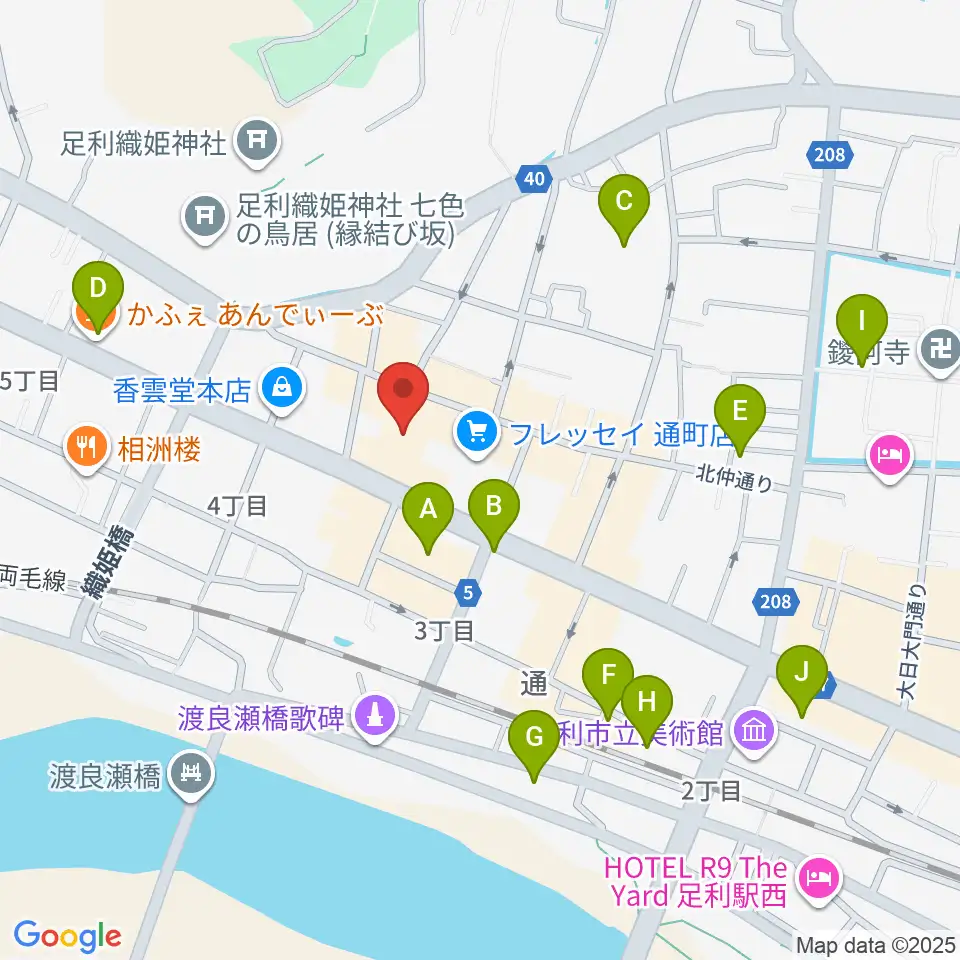 サウンド・ジムあしかが周辺のカフェ一覧地図