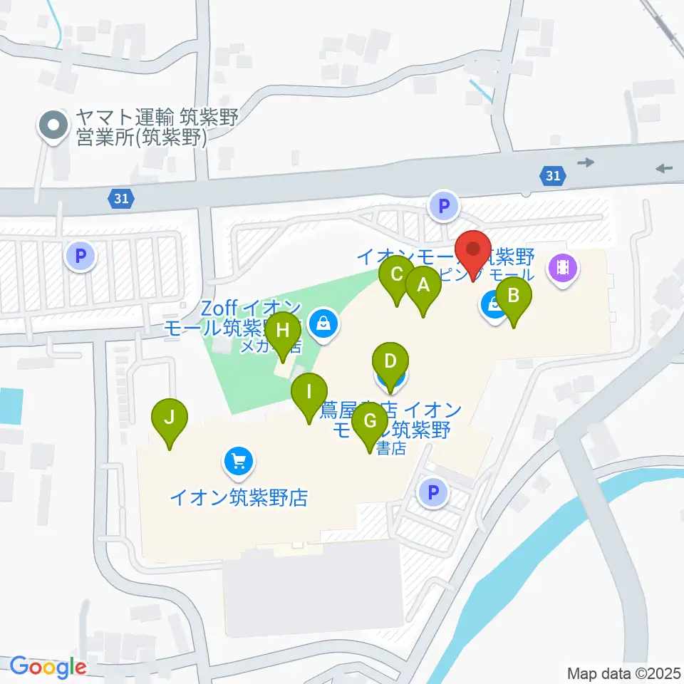島村楽器 イオンモール筑紫野店周辺のカフェ一覧地図