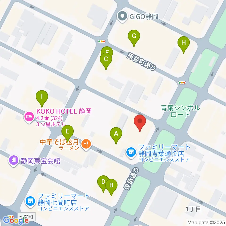 江崎ホール周辺のカフェ一覧地図