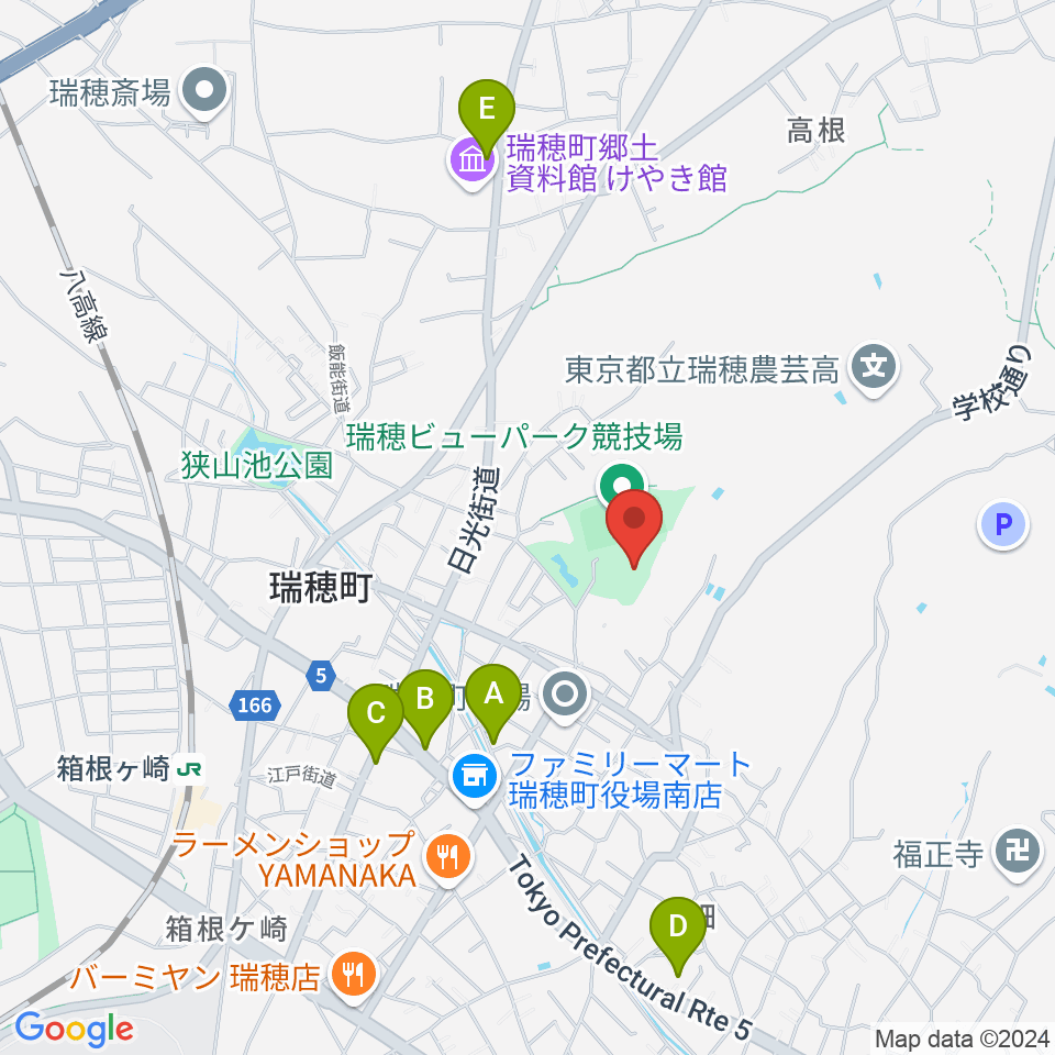 瑞穂ビューパーク・スカイホール周辺のカフェ一覧地図