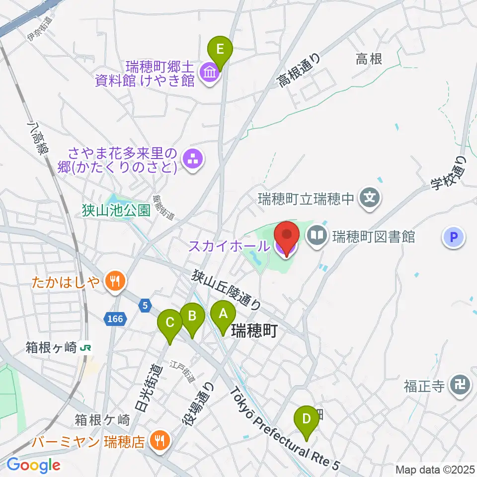 瑞穂ビューパーク・スカイホール周辺のカフェ一覧地図
