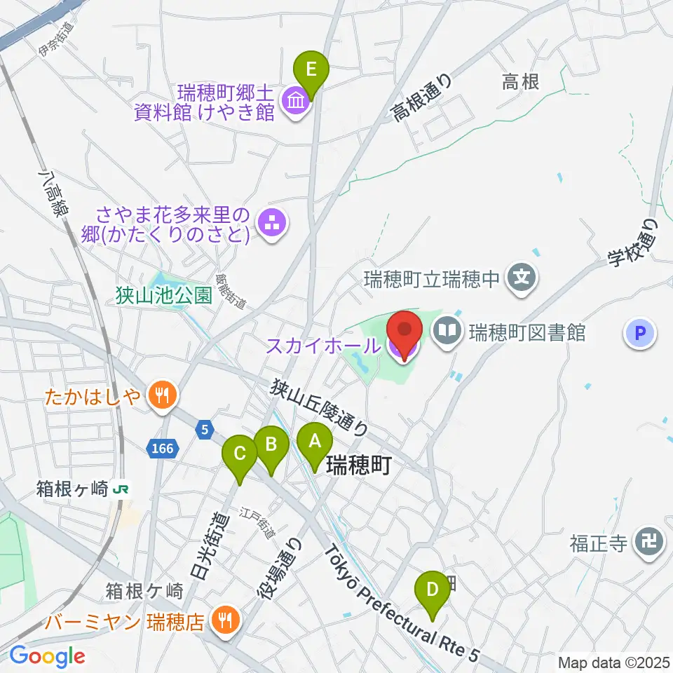 瑞穂ビューパーク・スカイホール周辺のカフェ一覧地図
