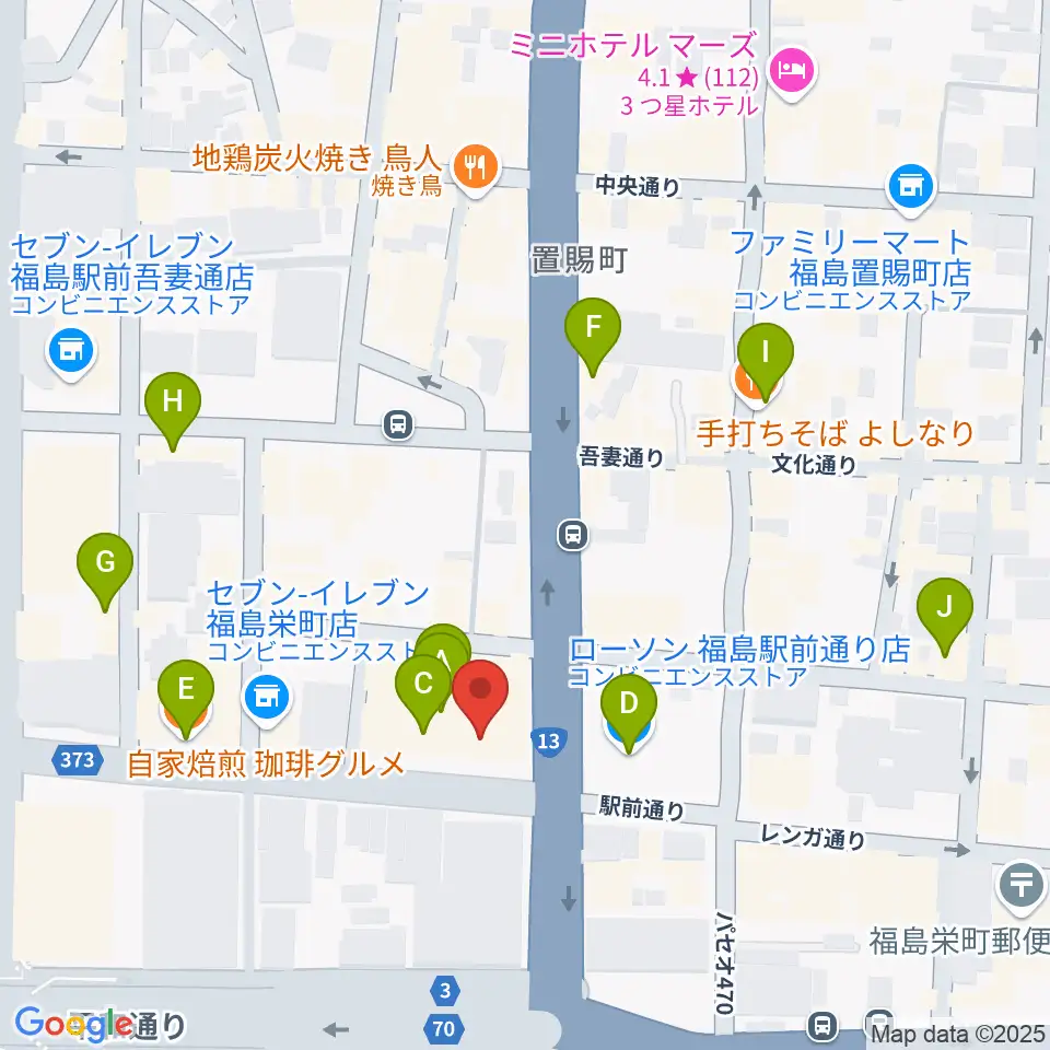 ユー・ワンミュージック周辺のカフェ一覧地図