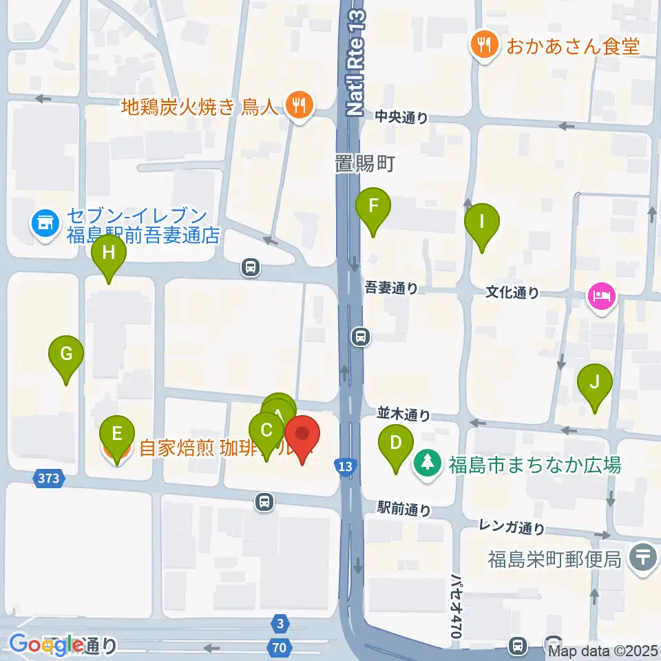ユー・ワンミュージック周辺のカフェ一覧地図