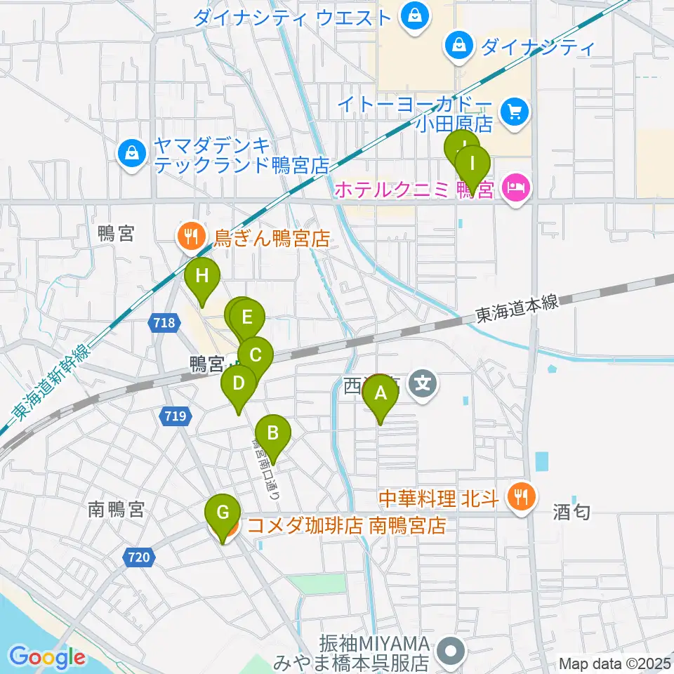小田原姿麗人周辺のカフェ一覧地図