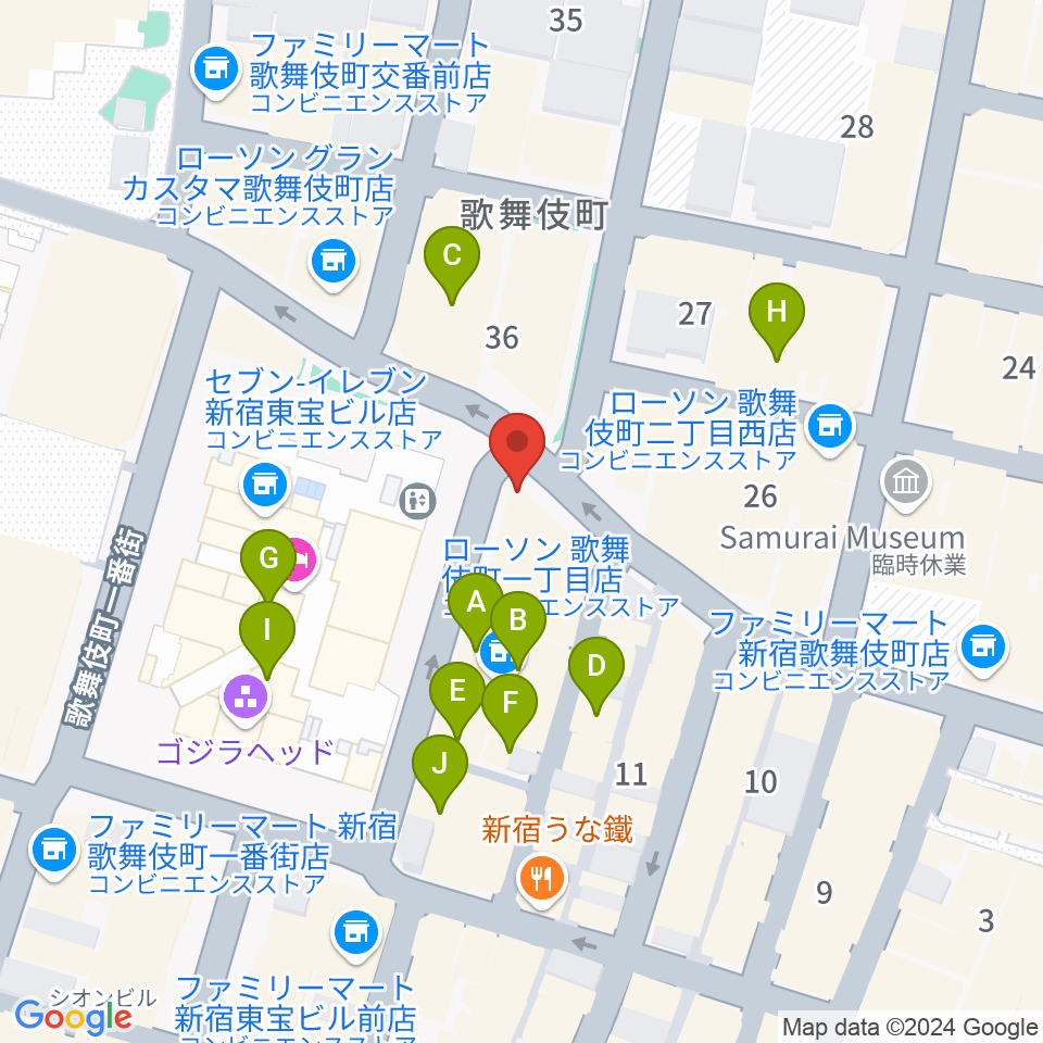 新宿ロフト周辺のカフェ一覧地図