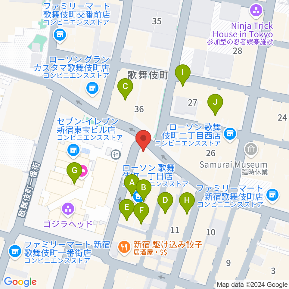 新宿ロフト周辺のカフェ一覧地図