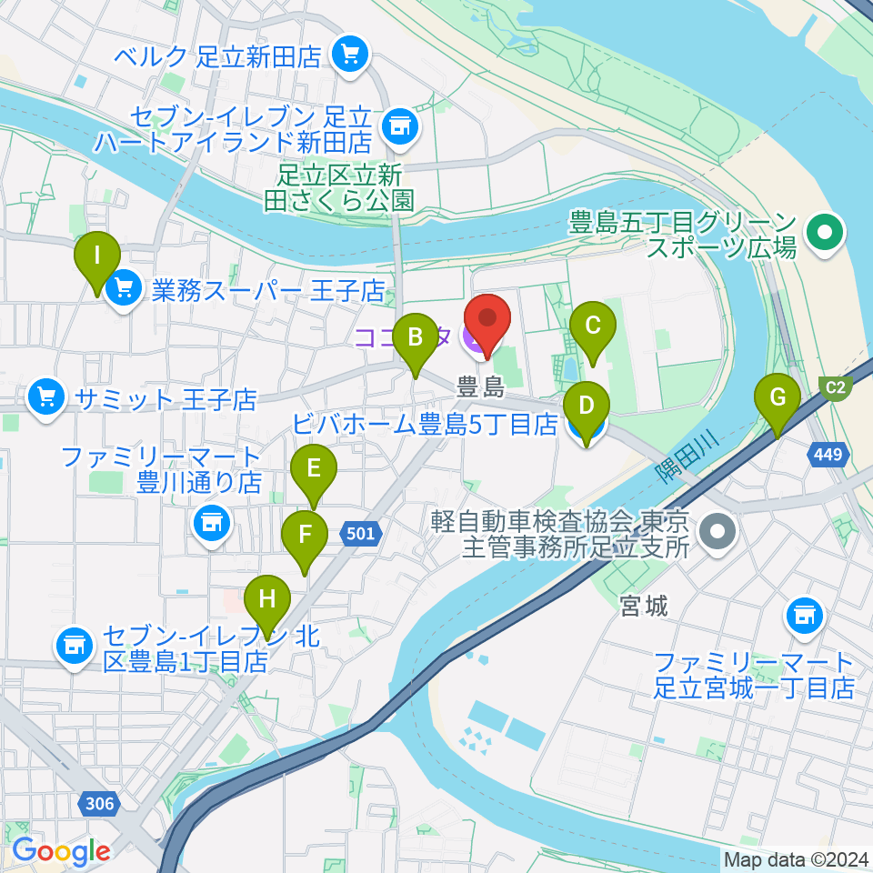 ココキタ周辺のカフェ一覧地図