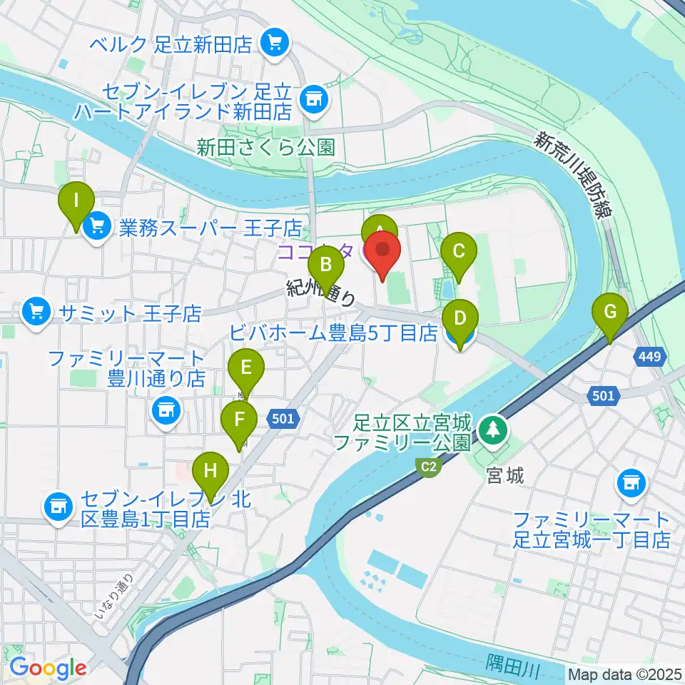 ココキタ周辺のカフェ一覧地図