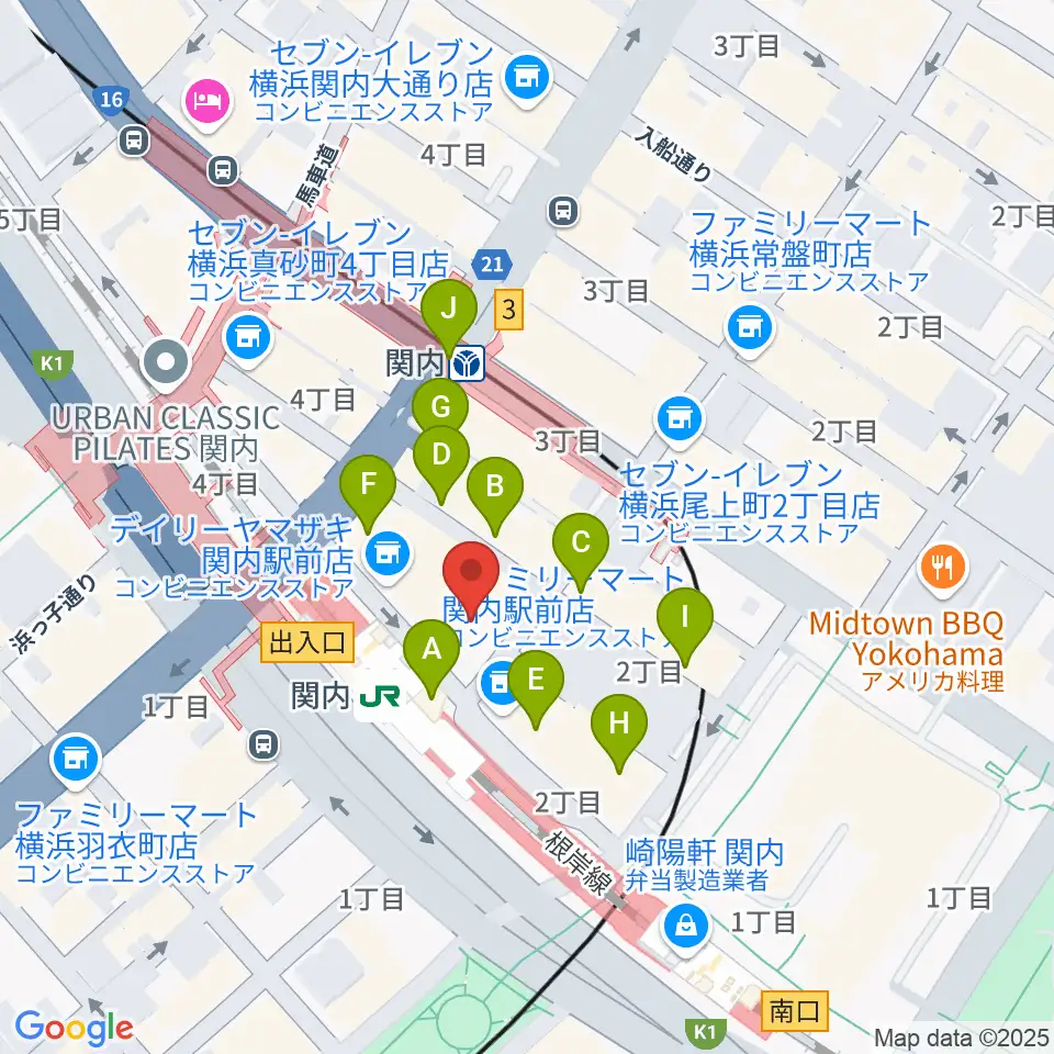 横浜B.B.STREET周辺のカフェ一覧地図