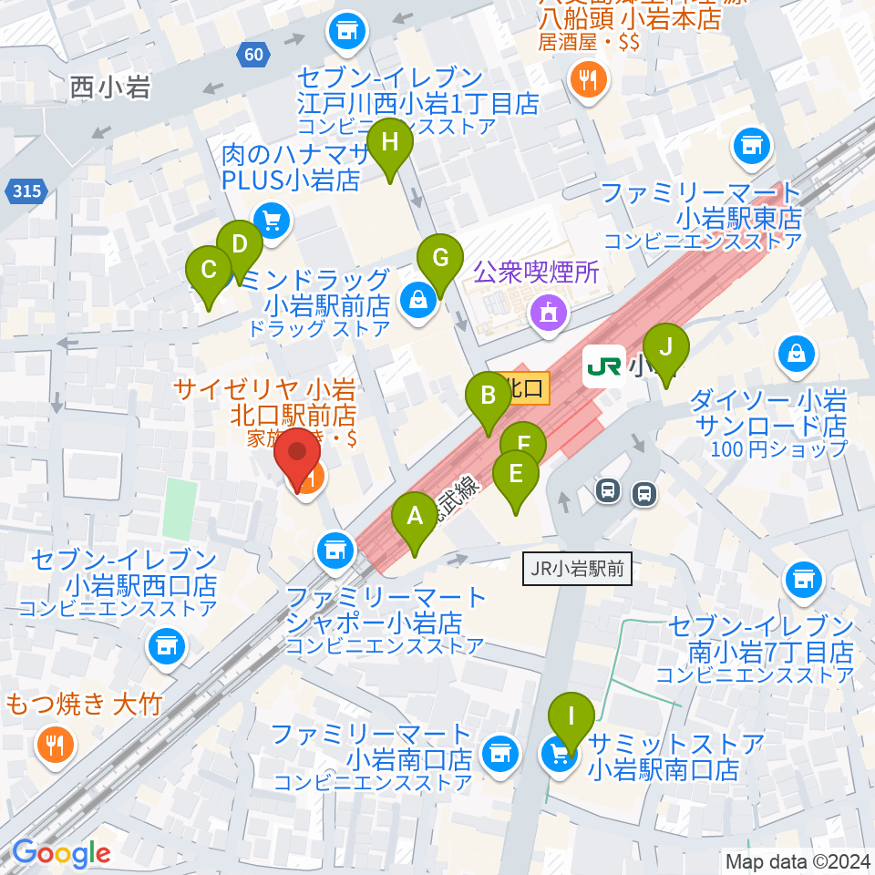 音楽教室ミュージックベア小岩校周辺のカフェ一覧地図