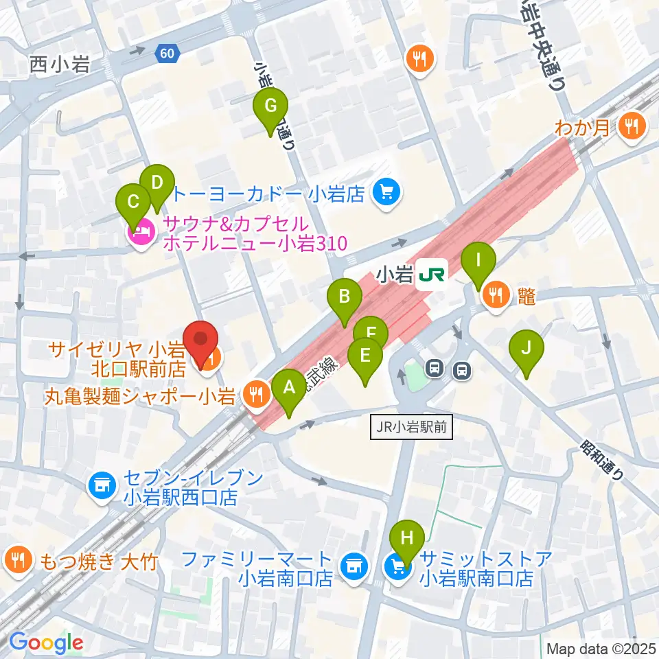 音楽教室ミュージックベア小岩校周辺のカフェ一覧地図