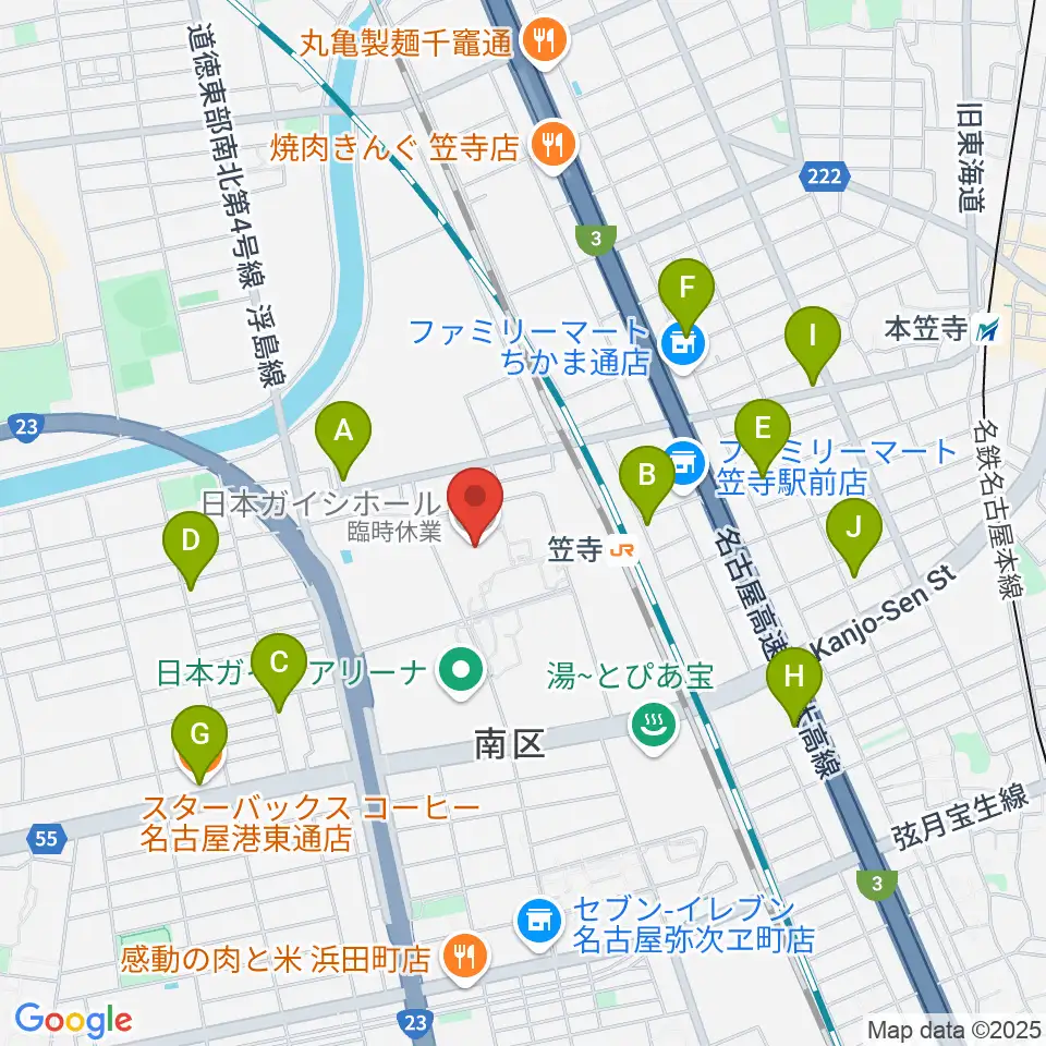 日本ガイシホール周辺のカフェ一覧地図
