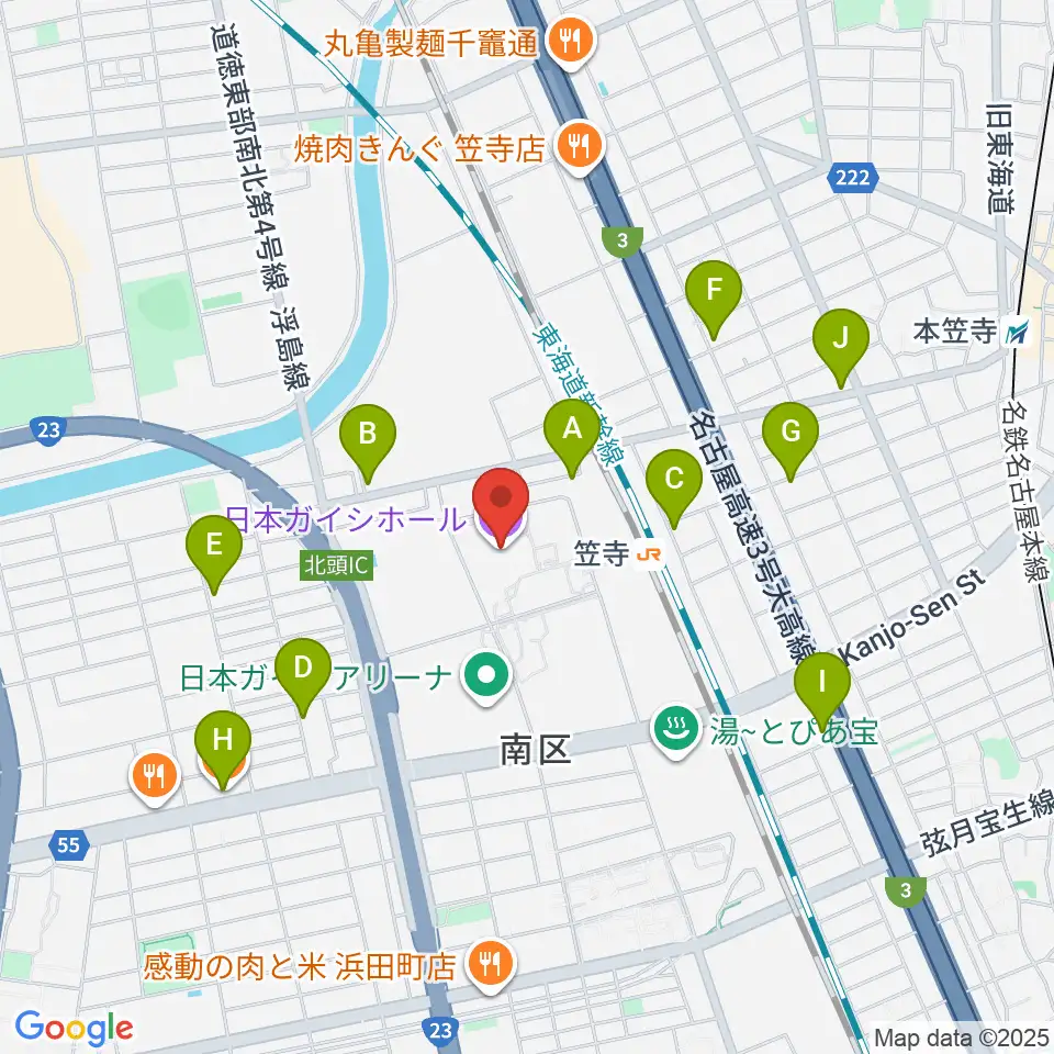 日本ガイシホール周辺のカフェ一覧地図