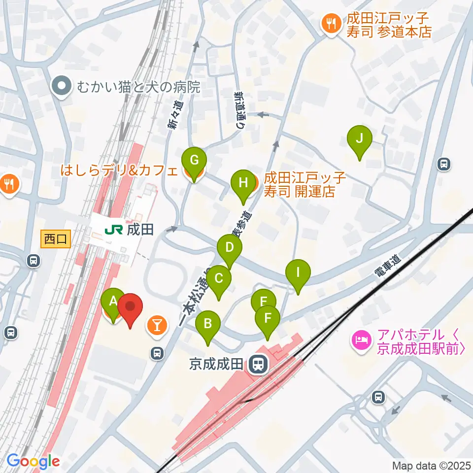 なごみの米屋スカイタウンホール周辺のカフェ一覧地図