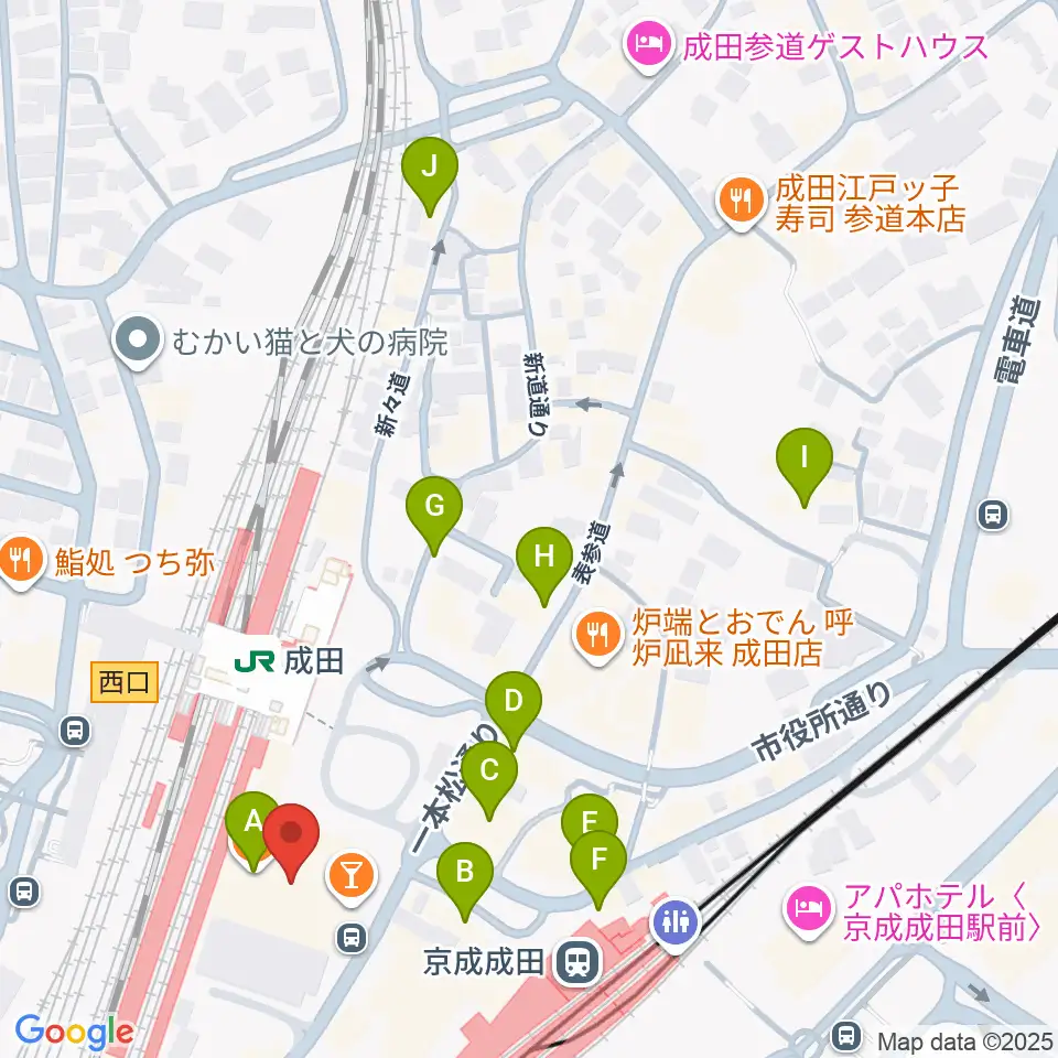 なごみの米屋スカイタウンホール周辺のカフェ一覧地図