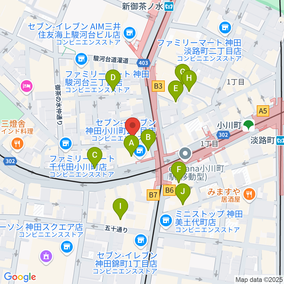 アーティファクト・ミュージックスクール周辺のカフェ一覧地図