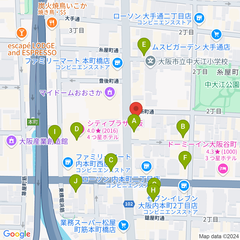 Live bar Teasin'周辺のカフェ一覧地図