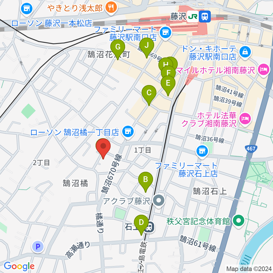 藤沢ル・クラシック周辺のカフェ一覧地図