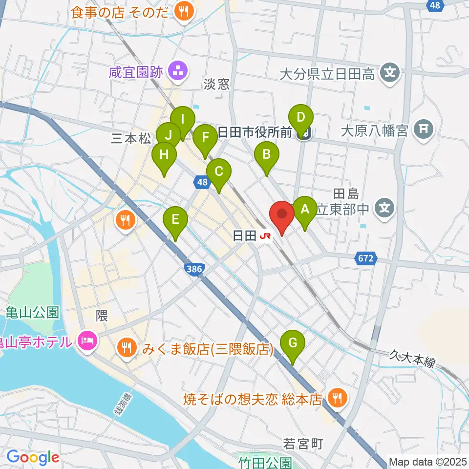 有限会社 大石楽器店周辺のカフェ一覧地図