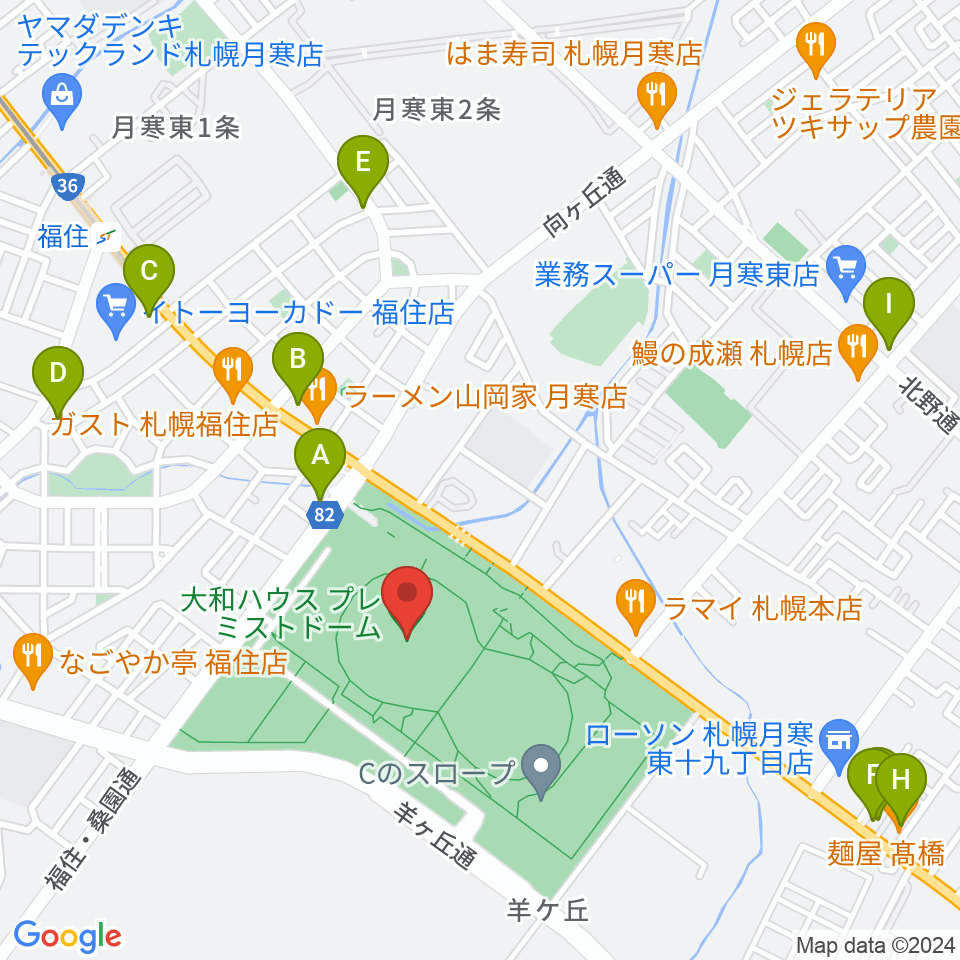 大和ハウス プレミストドーム周辺のカフェ一覧地図