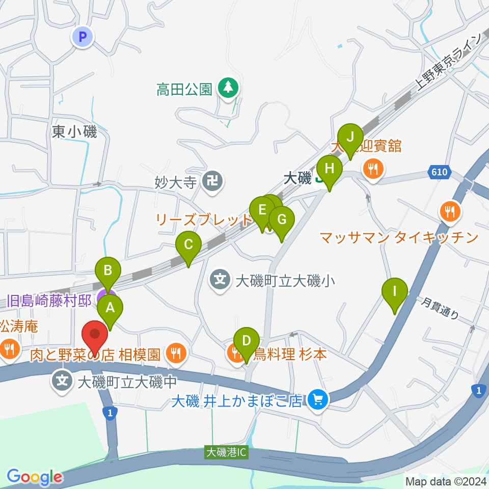 大磯すとれんじふるうつ周辺のカフェ一覧地図