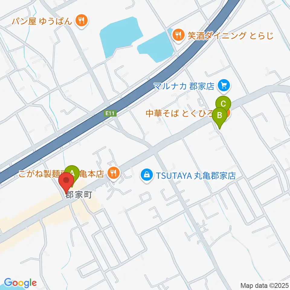 オオサカヤ 丸亀郡家店周辺のカフェ一覧地図