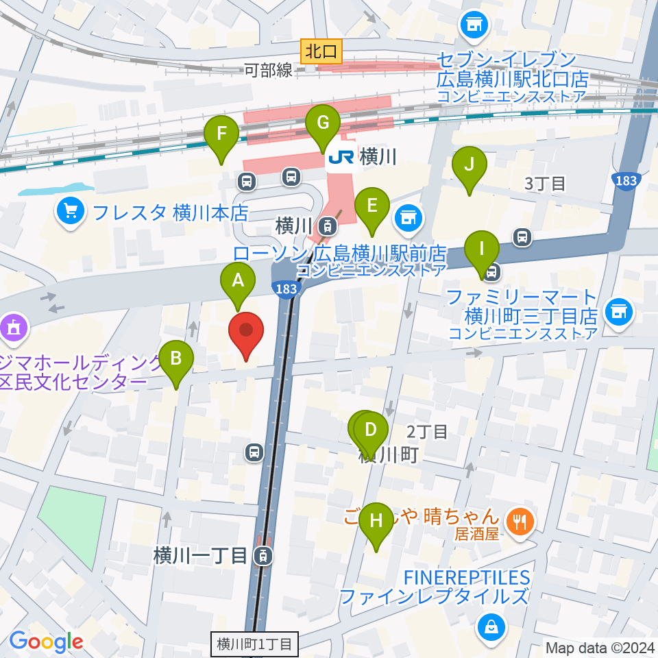 松本楽器店周辺のカフェ一覧地図