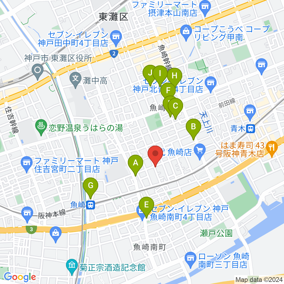 日本ピアノサービス周辺のカフェ一覧地図