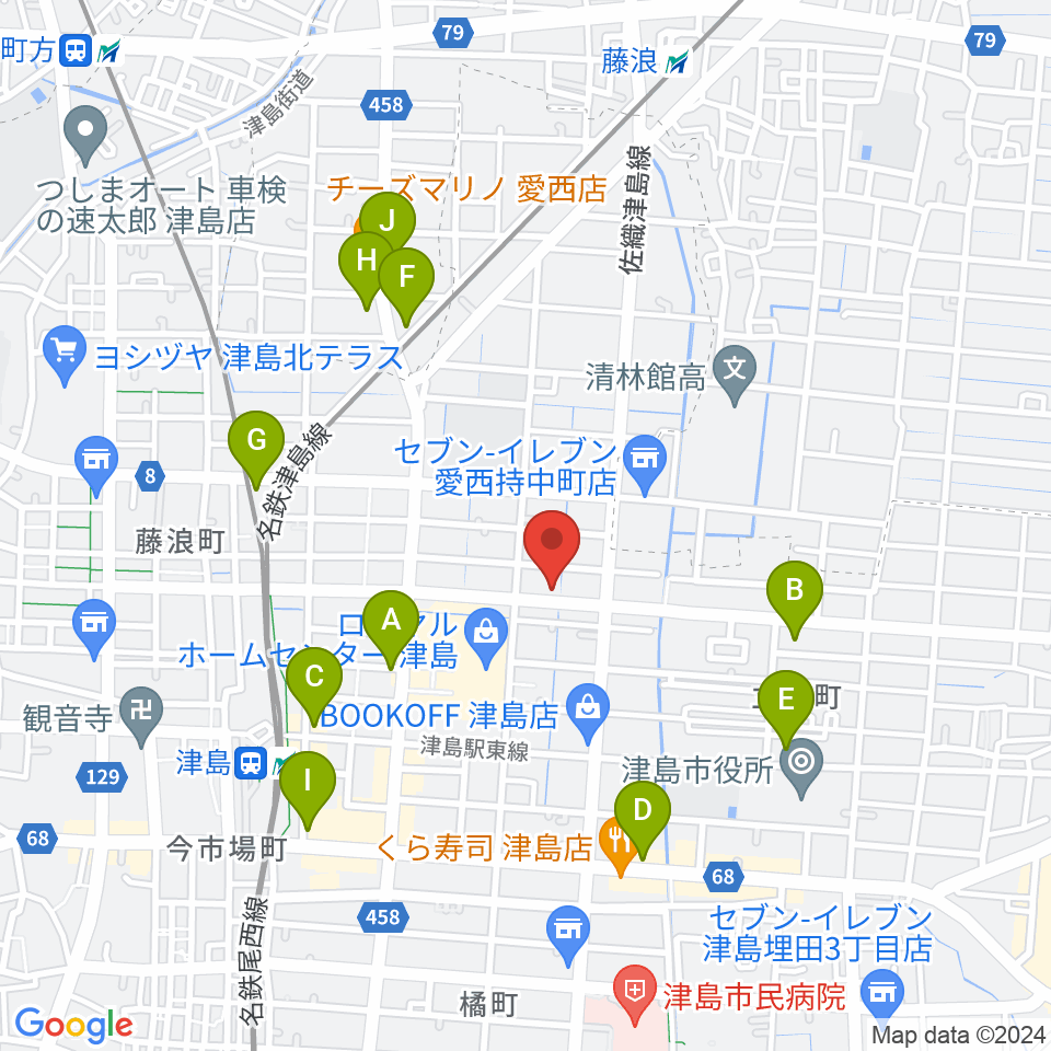 ダイイチ楽器周辺のカフェ一覧地図