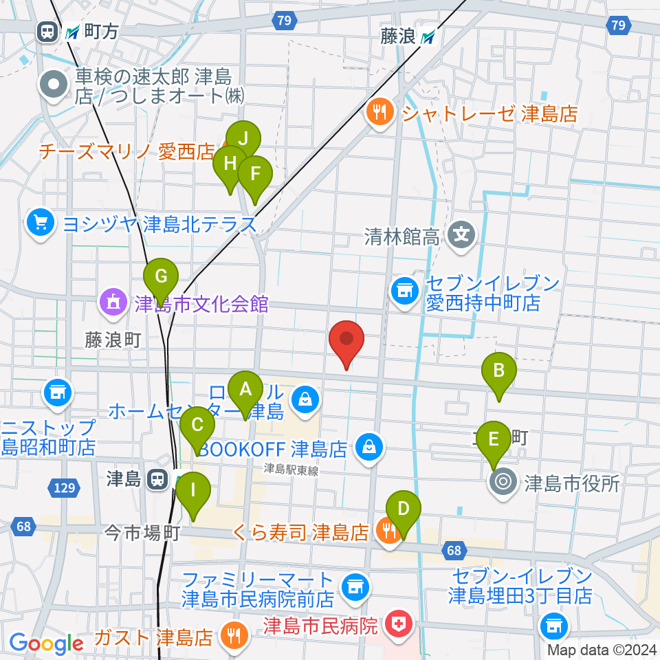 ダイイチ楽器周辺のカフェ一覧地図