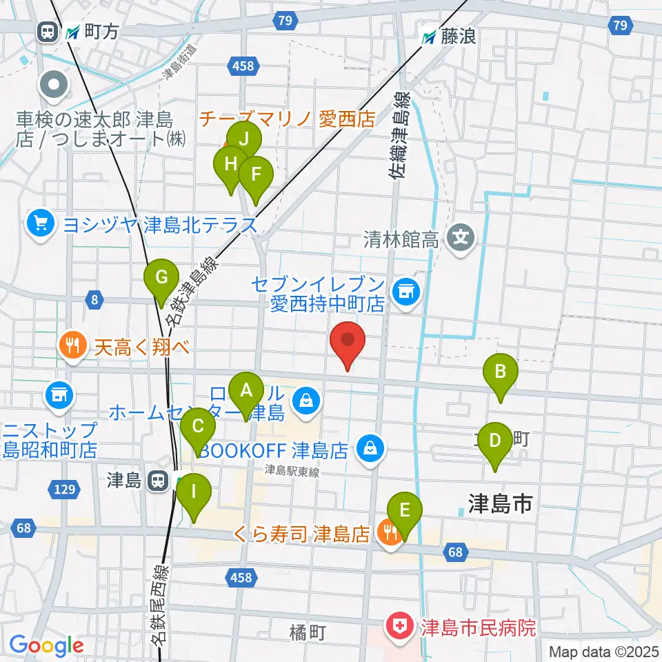 ダイイチ楽器周辺のカフェ一覧地図