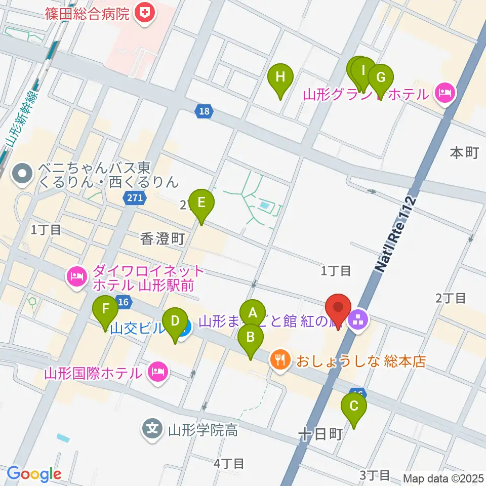 辻楽器店周辺のカフェ一覧地図