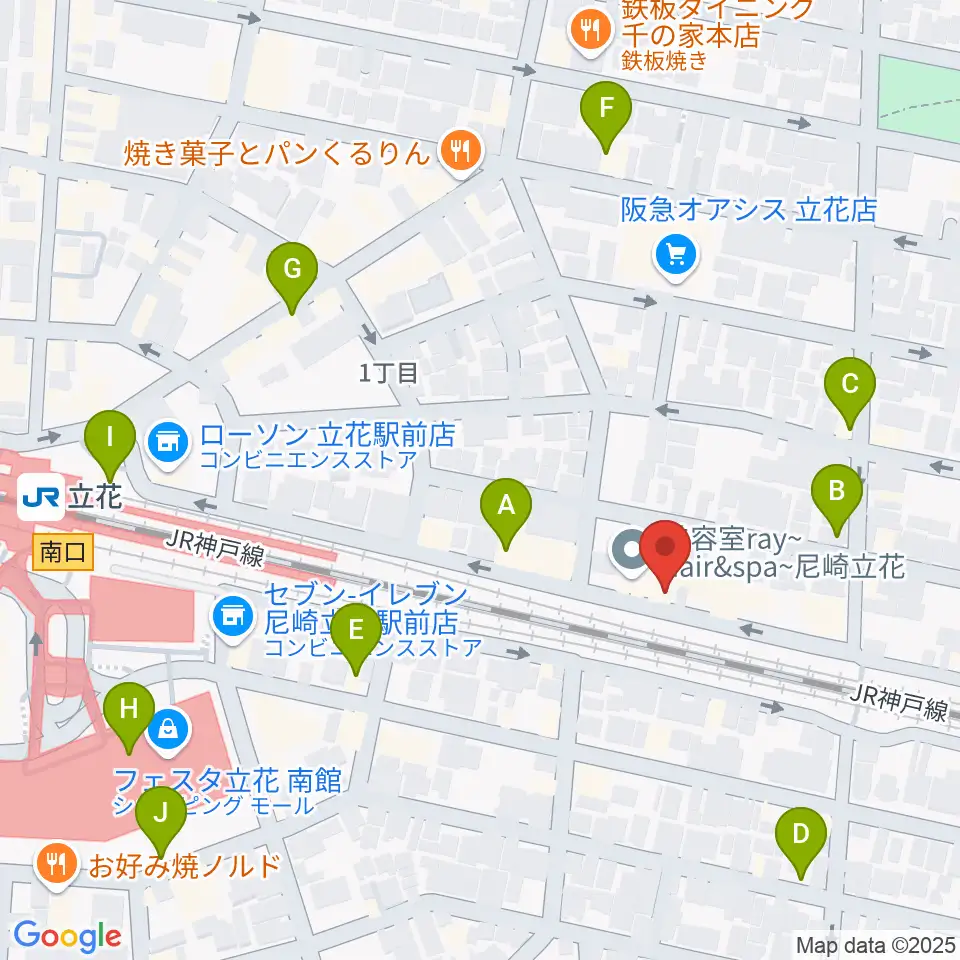 マサゴ楽器周辺のカフェ一覧地図