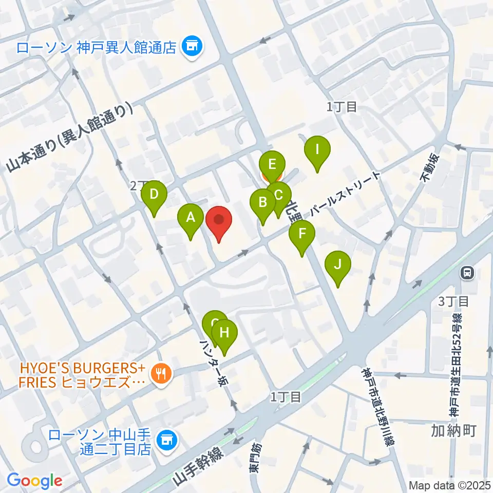 リードマン北野店周辺のカフェ一覧地図