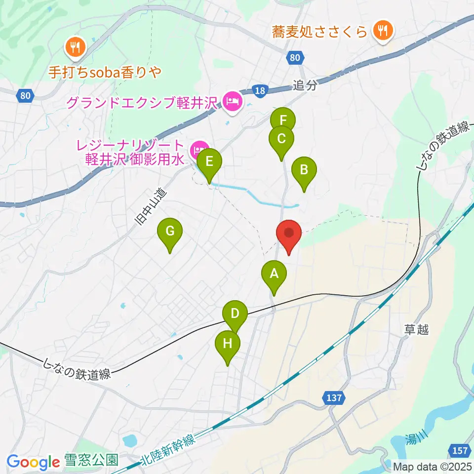 ジョーフォレストギターハウス周辺のカフェ一覧地図