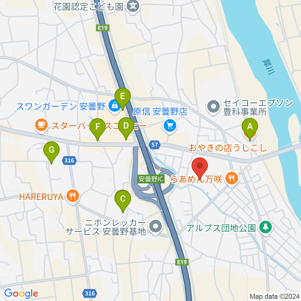 ギターショップEXCEL周辺のカフェ一覧地図