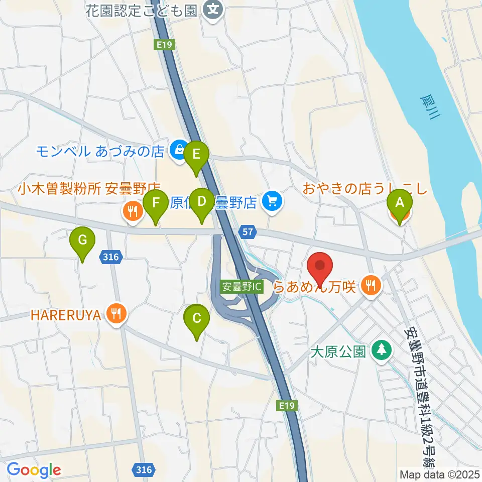 ギターショップEXCEL周辺のカフェ一覧地図