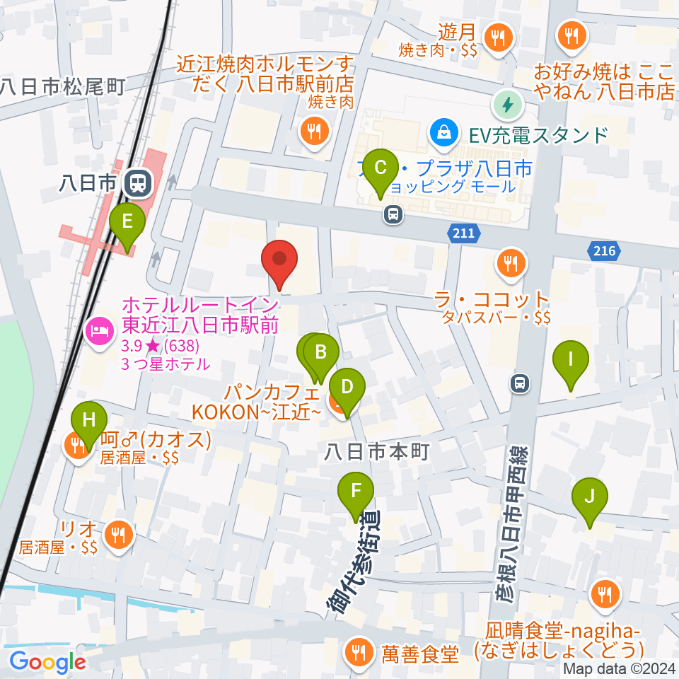 くらま楽器周辺のカフェ一覧地図