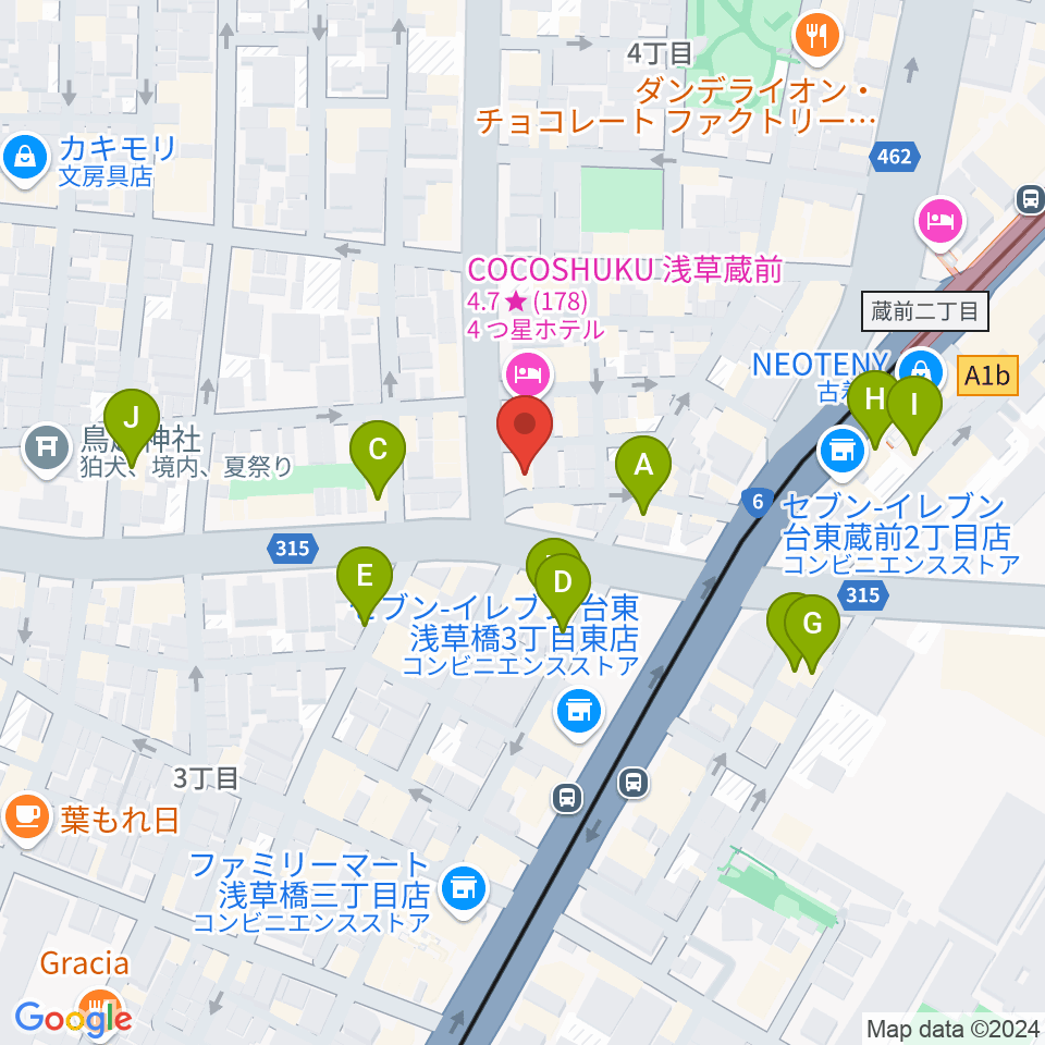 Slow Life周辺のカフェ一覧地図