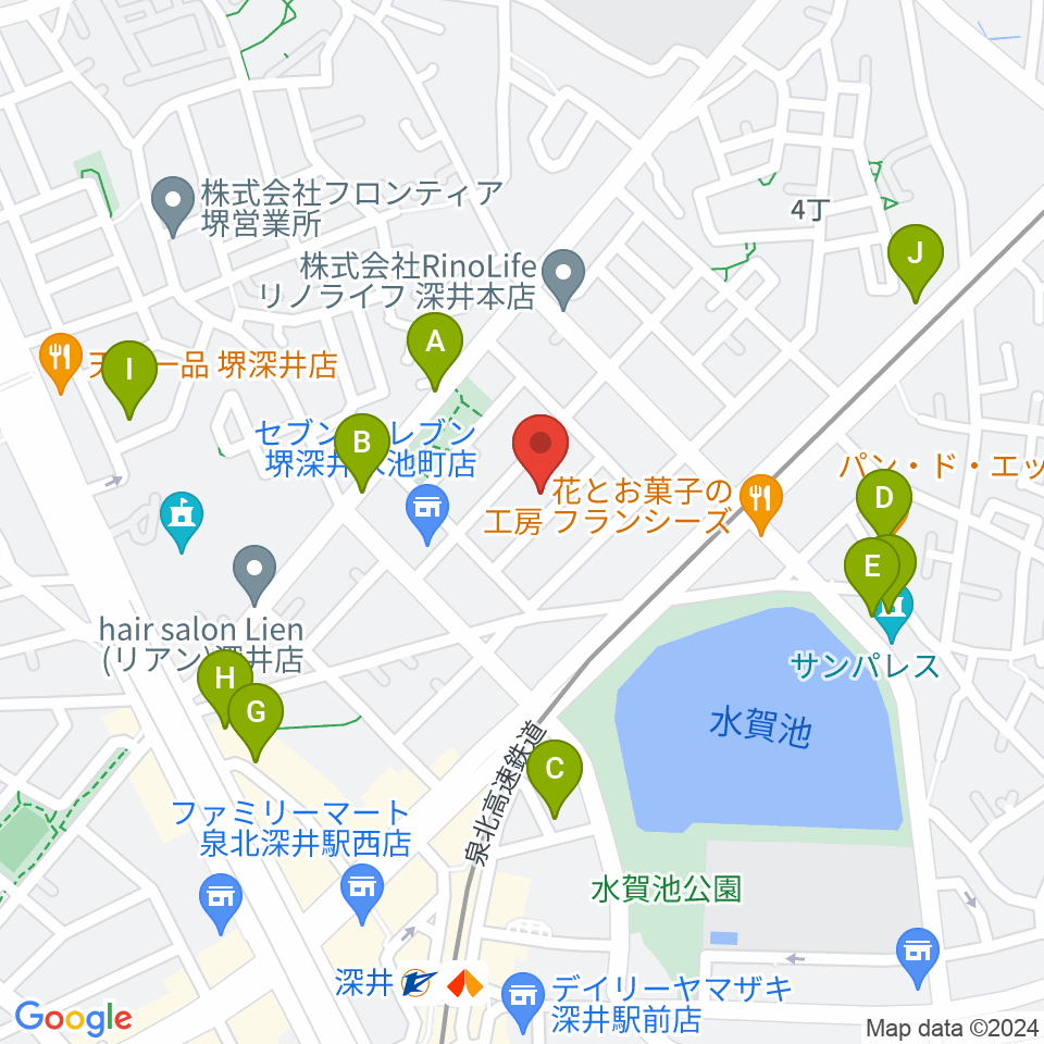 森楽器周辺のカフェ一覧地図