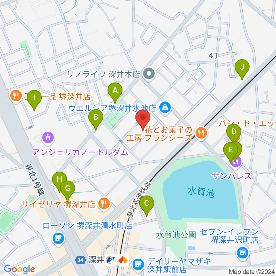 森楽器周辺のカフェ一覧地図