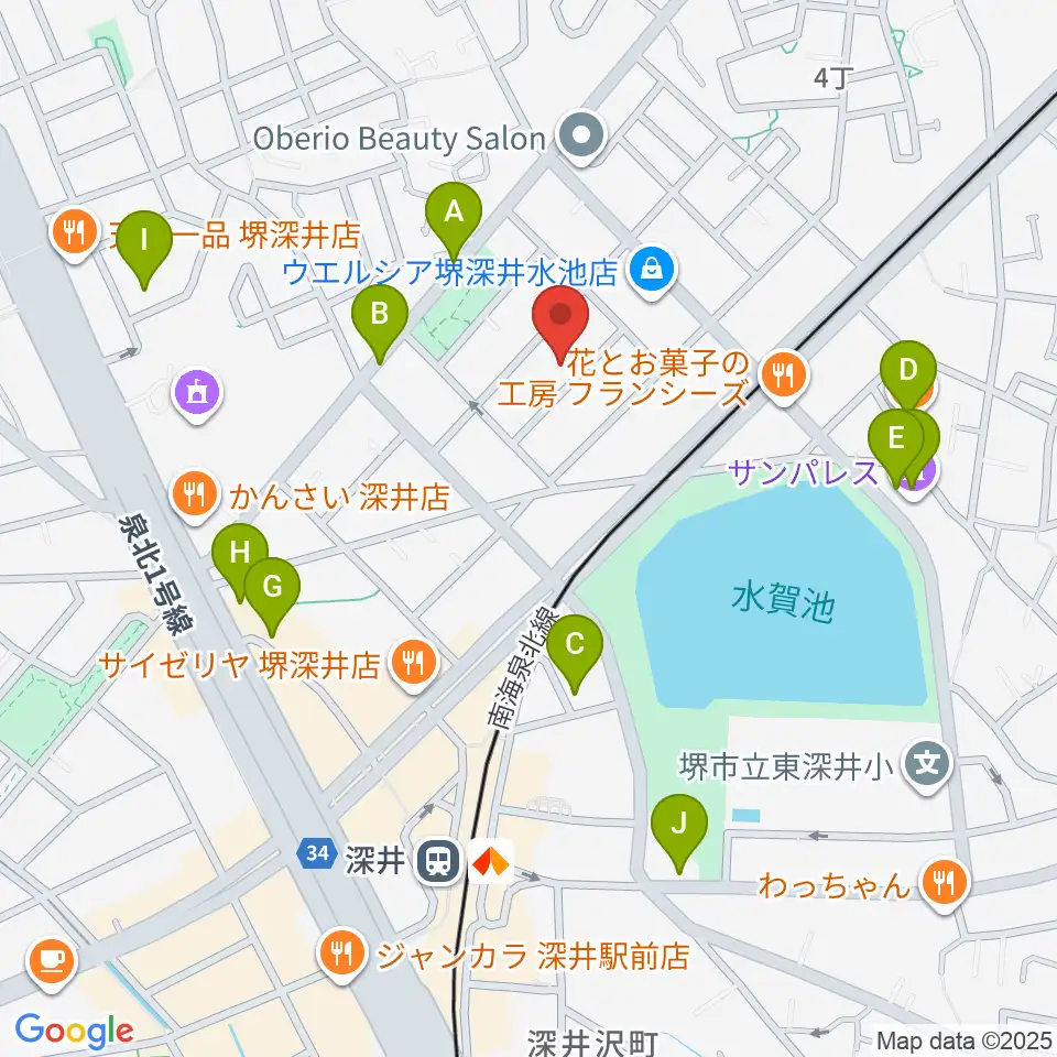 森楽器周辺のカフェ一覧地図