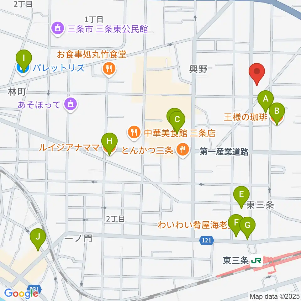 あぽろん三条店周辺のカフェ一覧地図